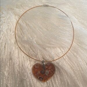 Brown Heart Pendant Necklace